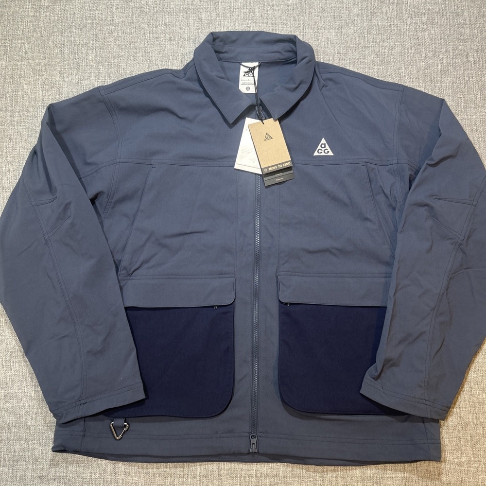 Nike ACG "Smith Summit" Men's UV Full Zip Jacket Blue Size Large HV0598-437